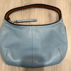 Coach 9293 Ergo Hobo Shoulder Bag Light Blue Leather Vintage Y2K Purse